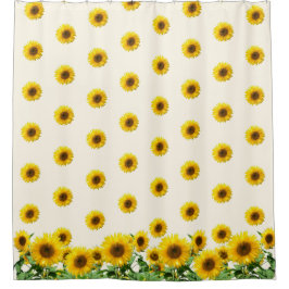 Schöne Sonnenblumen auf dem Elfenbeinduschvorhang Duschvorhang