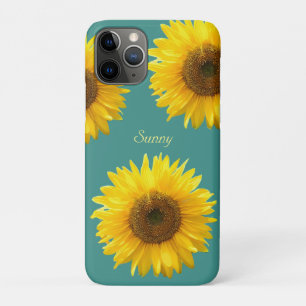Schöne Sonnenblumen auf Türkis Case-Mate iPhone Hülle