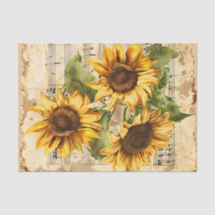 Schöne Sonnenblumen Blumenblätter ephemera Seidenpapier