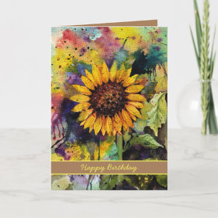 Schöne Sonnenblumen im Wasser Karte