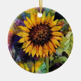 Schöne Sonnenblumen im Wasser Keramik Ornament