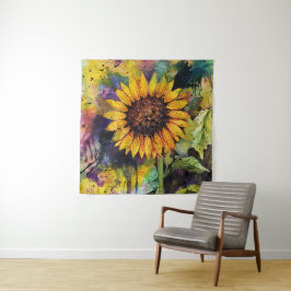 Schöne Sonnenblumen im Wasser Wandteppich