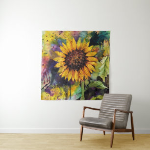 Schöne Sonnenblumen im Wasser Wandteppich