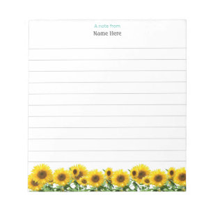 Schöne Sonnenblumen Liniiertes Notizbuch Notizblock