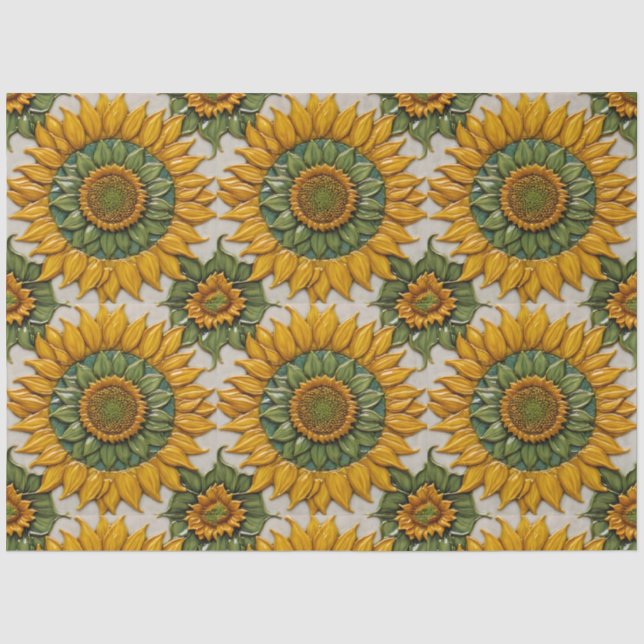 Schöne Sonnenblumen Populäre Sammlung Seidenpapier (Vorderseite)