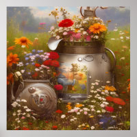 Schöne Sonnenblumen Wildblumen rot-blau