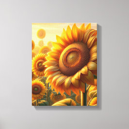 Schöne Sonnenblumenmauer Kunst - überdachte Leinwa Leinwanddruck