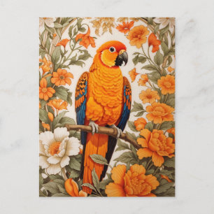Schöne Sonnenkonure, inspiriert von William Morris Postkarte