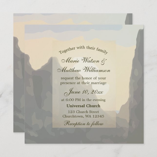 Schöne Sonnenuntergang Einladung (Vorne/Hinten)