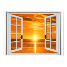 Schöne Sonnenuntergang-Imitate Fensteransicht