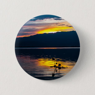 Schöne Sonnenuntergang Landschaftliche Landschaft Button