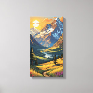 Schöne Sonnenuntergang Leinwand Kunst, Dichtung un