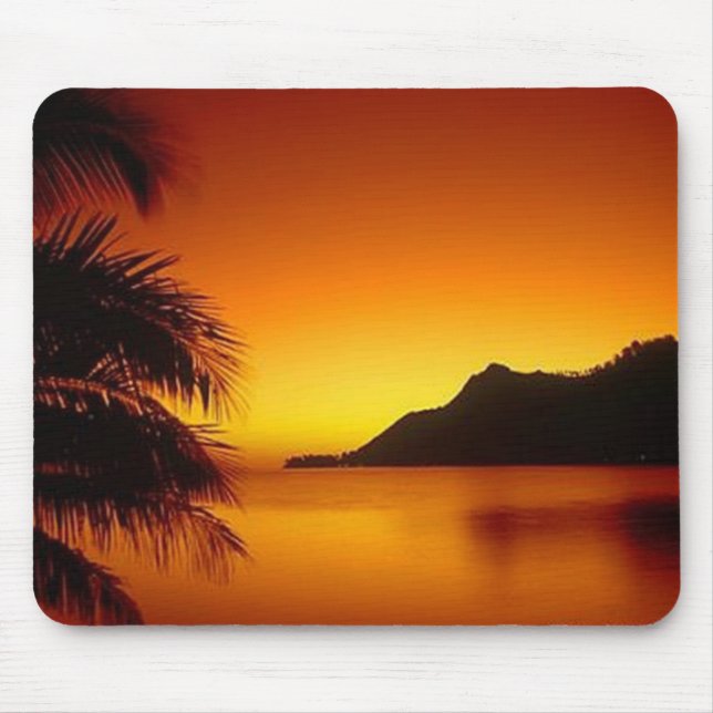 Schöne Sonnenuntergang-Strand-Ansicht Mousepad (Vorne)