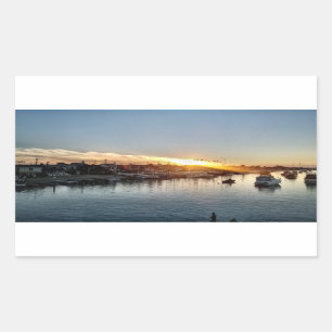 Schöne Sonnenuntergänge am Hafen auf Balboa Island Rechteckiger Aufkleber