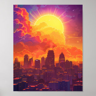 Schöne Sonnenuntergänge in Kansas City USA Poster