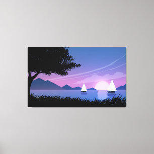 Schöne Sonnenuntergangslandschaft Leinwanddruck