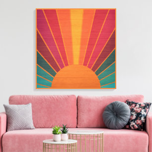 Schöne sonnige Sonnenstrahlen Südwestliche Volksku Leinwanddruck