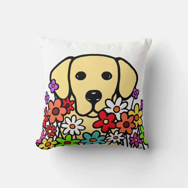 Schöne Soul-Gelb-Labrador-Illustration Kissen (Vorderseite)