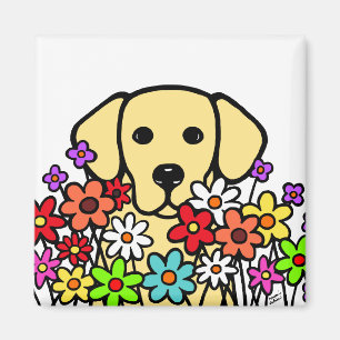 Schöne Soul-Gelb-Labrador-Illustration Magnet