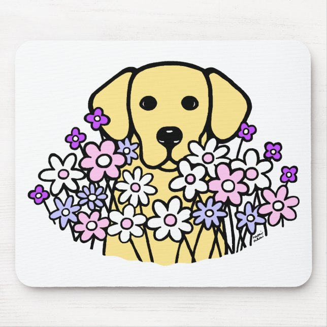 Schöne Soul-Gelb-Labrador-Illustration Mousepad (Vorne)