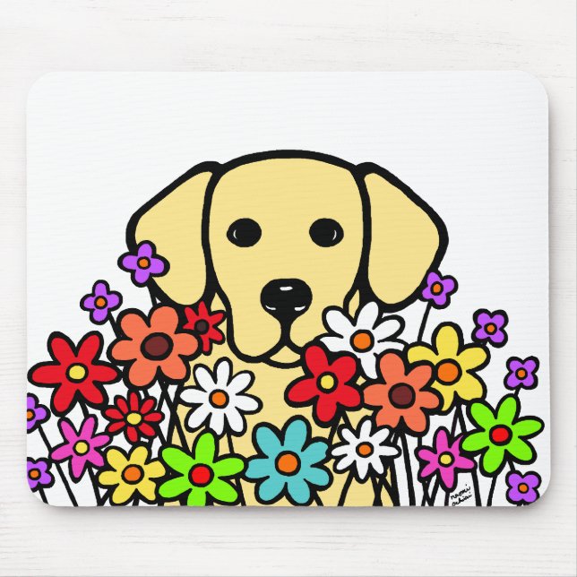 Schöne Soul-Gelb-Labrador-Illustration Mousepad (Vorne)