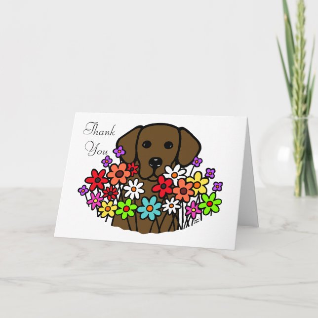 Schöne Soul-Schokoladen-Labrador-Illustration Dankeskarte (Vorderseite)