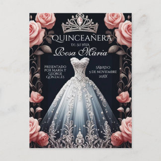 Schöne Spanische Rose Quinceñera Postkarte