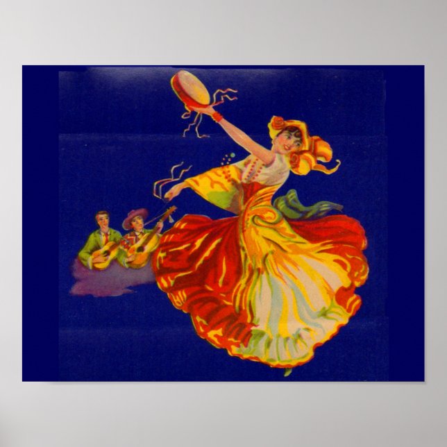 schöne spanische Tänzerin Poster (Vorne)