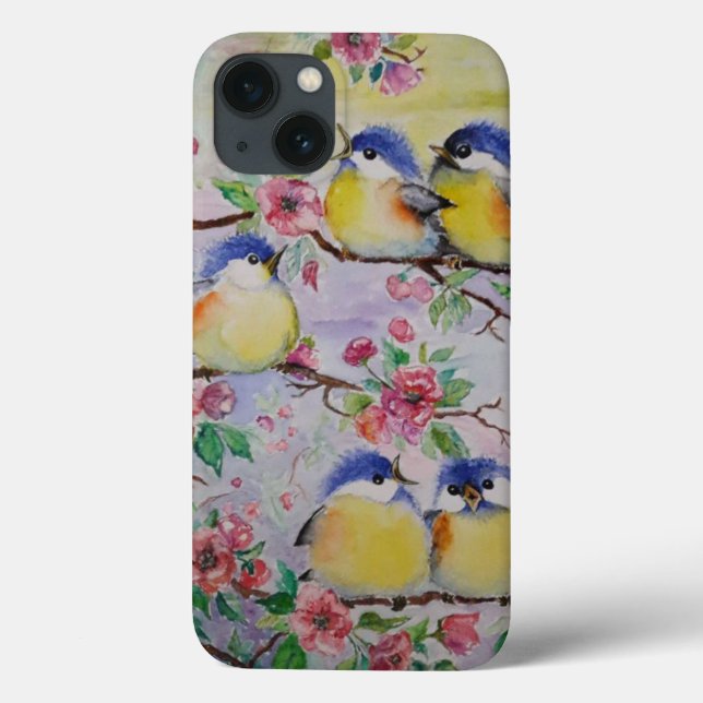 Schöne Sparrows iPhone Case Spring (Rückseite)