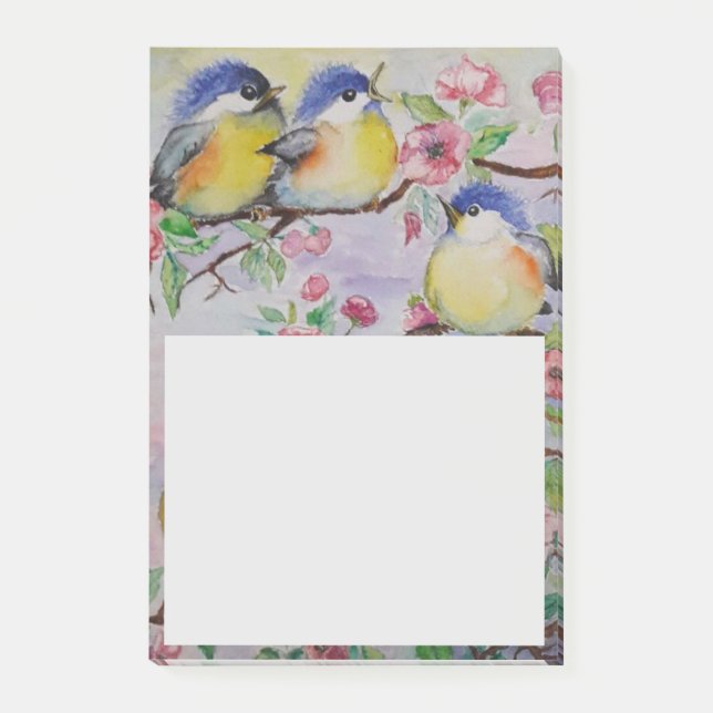 Schöne Sparrows Sticky Notes Little Birds Post-it Klebezettel (Vorderseite)