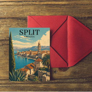 Schöne Split Kroatien Dalmatinische Küste Reise Postkarte