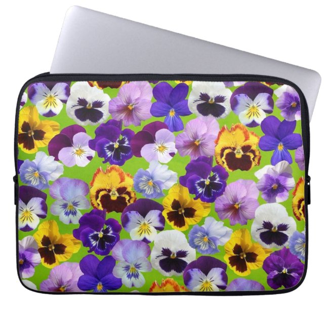 Schöne Spring Stiefmütterchen Elektronik Bag Laptopschutzhülle (Vorderseite)