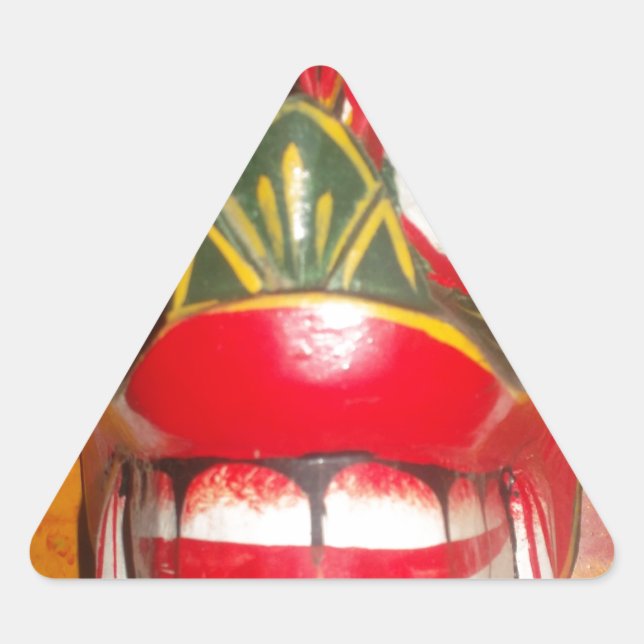 Schöne sri-lankische Kunst der traditionellen Feue Dreieckiger Aufkleber (Vorderseite)