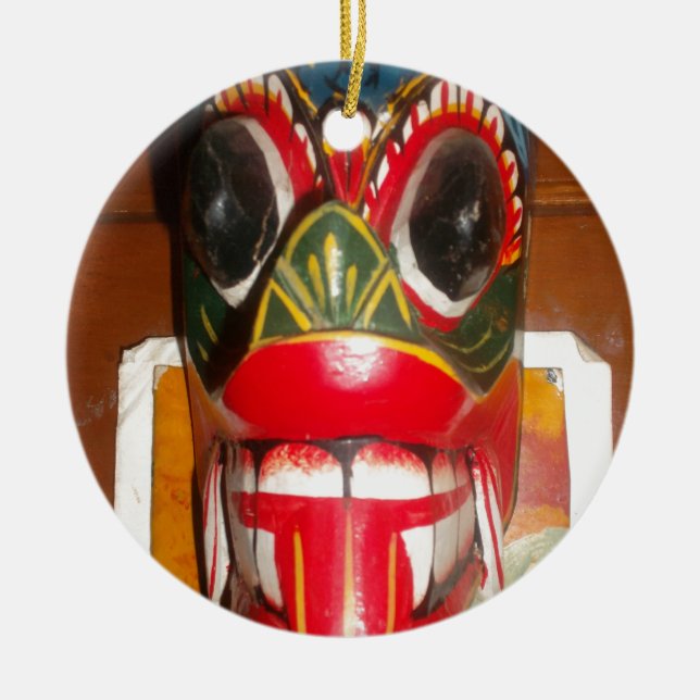 Schöne sri-lankische Kunst der traditionellen Feue Keramik Ornament (Vorne)