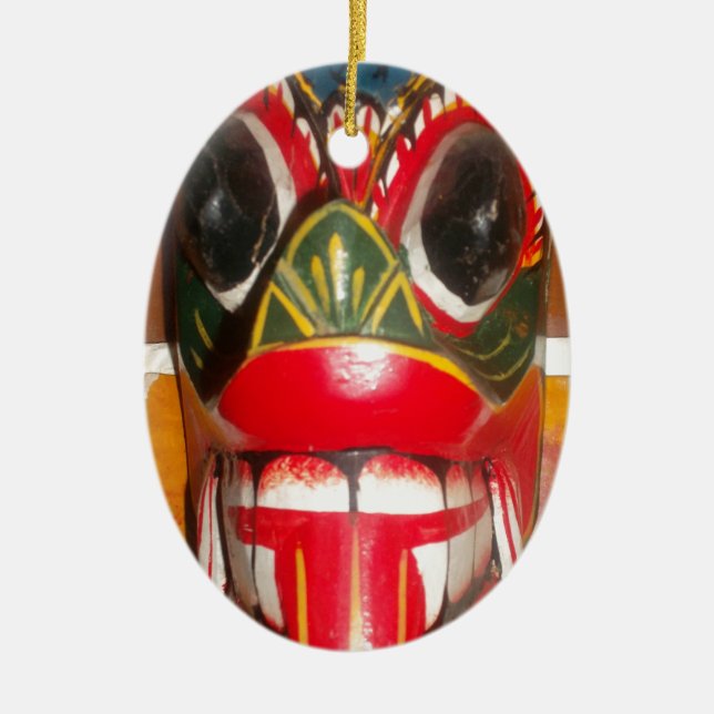 Schöne sri-lankische Kunst der traditionellen Feue Keramik Ornament (Vorne)