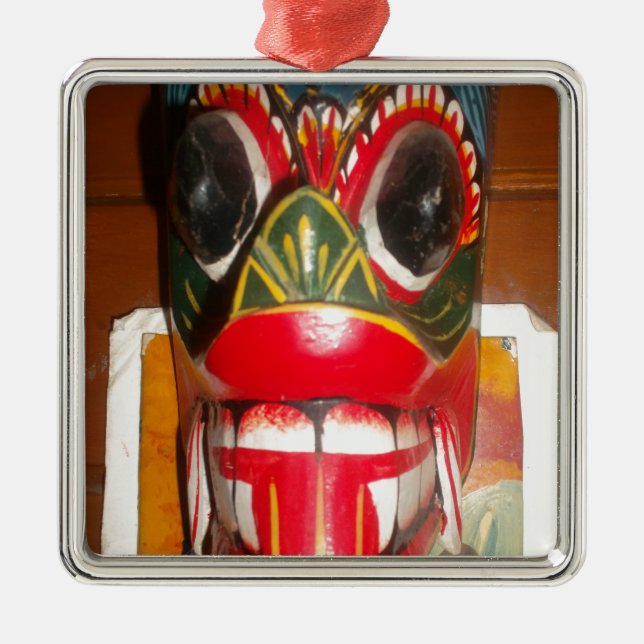 Schöne sri-lankische Kunst der traditionellen Feue Ornament Aus Metall (Vorne)