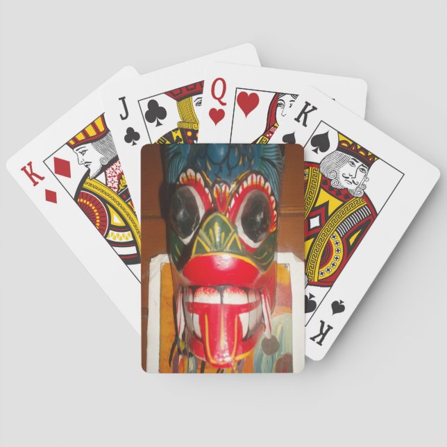 Schöne sri-lankische Kunst der traditionellen Feue Spielkarten (Rückseite)