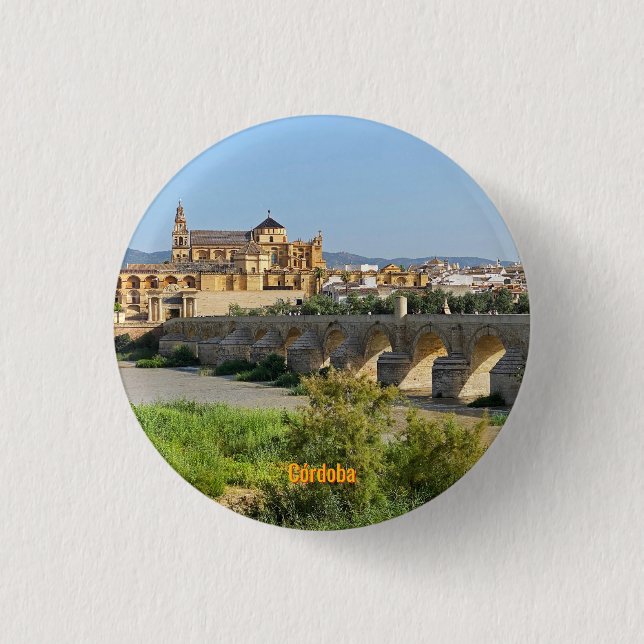 Schöne Stadt Cordoba in Spanien, Reise Button (Vorderseite)