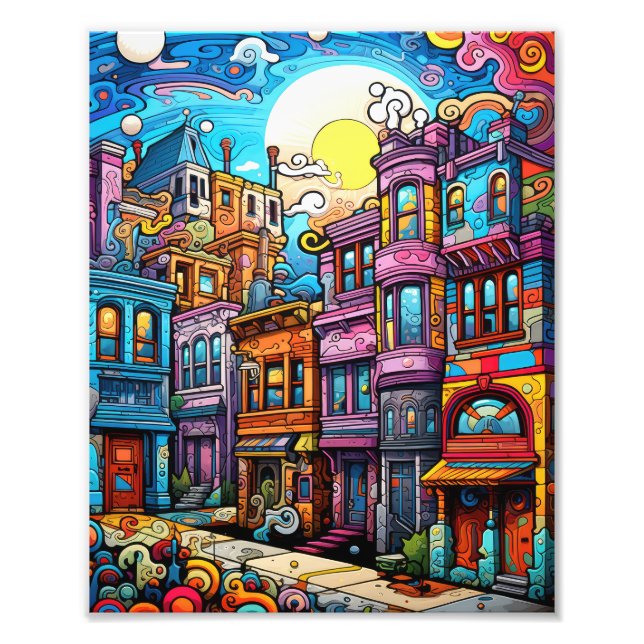 Schöne Stadt Fotodruck (Vorne)