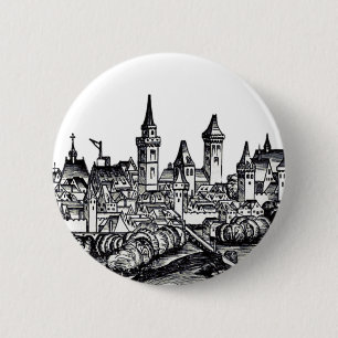 Schöne Stadt in Frankreich am Mittelmeer Button