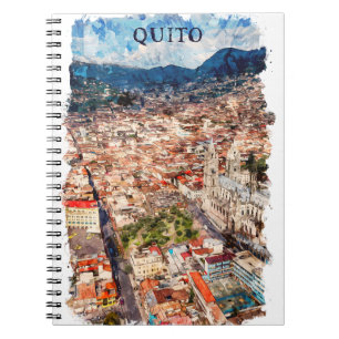 Schöne Stadtansicht von Quito Ecuador Notizblock