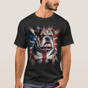 Schöne starke und mächtige Bulldogge UK-Flagge T-Shirt