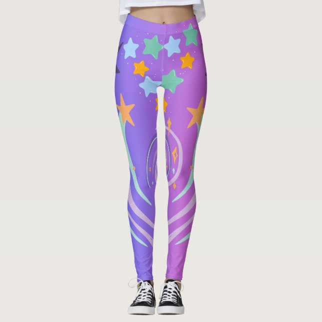 schöne Sterne und Herz Leggings (Vorderseite)