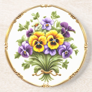 Schöne Stiefmütterchen-Blumenstrauß Getränkeuntersetzer