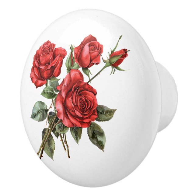 Schöne Stile der Rote Rosen Keramikknauf (Rechts)