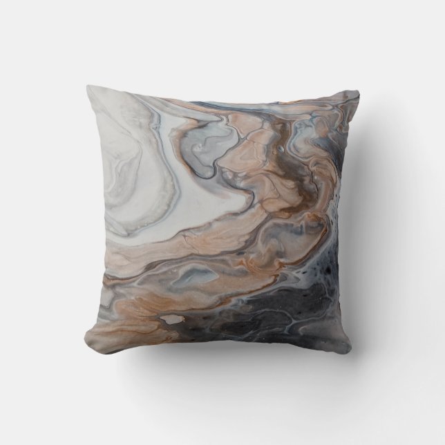 Schöne stilvolle Bronze und Gray Marbled Kissen (Vorderseite)