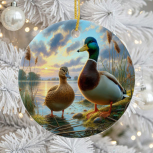 Schöne Stockenten-Andenken Keramik Ornament