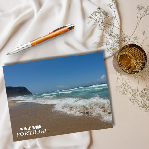 Schöne Strand Nazaré Portugal Fotografie, Reise Feiertagspostkarte