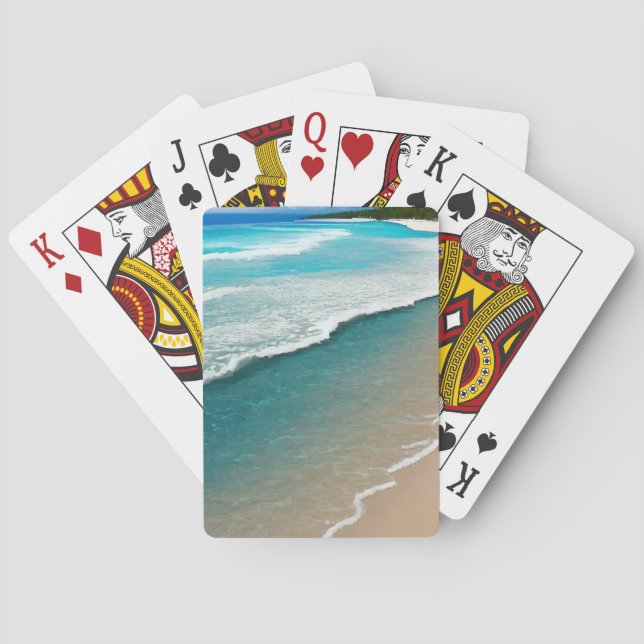 Schöne Strandansicht Spielkarten (Rückseite)