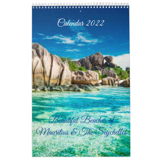 Schöne Strände von Mauritius und die Seychellen Kalender
